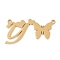 304 Stainless Steel Pendants, Letter & Butterfly Charms, Letter Y, 13.5x26x0.9mm, Hole: 1.2mm