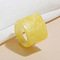 Rectangle Acrylic Finger Rings for Women, Yellow, Inner Diameter: 17mm