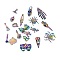 Halloween Rainbow Color Alloy Pendants, Mixed Shapes, 15~43x9~31x2~17mm, Hole: 1.2~4mm