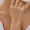 Alloy Link Bracelets, Ring Bracelets for Women, Cuboid, Golden, 6-1/4 inch(16cm)