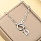 Stainless Steel Paperclip Chain Initial Necklaces with OT Clasps, Stainless Steel Color, Letter D, 18.11 inch(46cm)