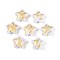 Opaque Acrylic Beads, Hand Drawn Beads, Star, Golden Metal Enlaced, Lilac, 20x22x10mm, Hole: 3mm