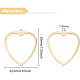 BENECREAT 40Pcs 24K Gold Plated Brass Heart Hollow Metal Charms Heart Shape Frame Pendants for DIY Crafts Jewelry Findings Hole: 1.4mm KK-BC0004-92-2