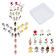 CREATCABIN 1 Box 66Pcs 13 Styles Alloy Rose Charms Colorful Enamel Flower Pendants Red Roses Floral Shape Dangle Vintage Pendant for Jewelry Making Charms Bracelets Earrings Findings ENAM-CN0001-07-1