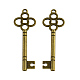 Pendentifs clés squelette en alliage de style tibétain TIBEP-Q035-35AB-NR-1