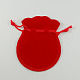 ベルベットのバッグ  ひょうたん形の巾着ジュエリーポーチ  レッド  9x7cm X-TP-S003-2-1