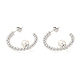 Boucles d'oreilles à tige en perles d'imitation ABS EJEW-E275-02P-1