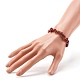 Bracelets extensibles en perles de jaspe rouge naturel pour enfants BJEW-JB06388-09-3
