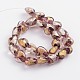 Handmade Gold Sand Lampwork Heart Beads Strands FOIL-F001-01B-2