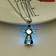 Collier pendentif cage d'ange en alliage avec perles en plastique lumineuses LUMI-PW0001-075P-02-1