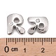 ブレスレット時計バンド作り用の文字スライドチャーム  プラチナメッキ合金クリスタルラインストーンスライドチャーム  カドミウムフリー＆ニッケルフリー＆鉛フリー  文字.r  11~13x9~11.5x4~5mm  穴：7.5~8x1mm X-ALRI-O012-R-NR-3