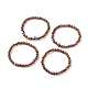 4 pièces 4 styles de bracelets extensibles en bois naturel et turquoise synthétique (teint) et hématite avec perles croisées BJEW-JB08423-4