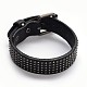Punk Rock Style Unisex Retro Leather Cord Pyramid Studded Belt Buckle Bracelets BJEW-F173-11C-2