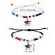 2Pcs 2 Style Alloy Enamel Charms Braided Bead Bracelets Set BJEW-SW00045-2