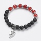Natural Lava Rock Beads Charm Bracelets BJEW-O161-27-1