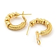 Rack Plating Brass Flat Round Beaded Hoop Earrings EJEW-K263-13G-2