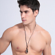 Регулируемые ретро сплав цинка подвеска и кожаный шнур Lariat ожерелья для мужчин NJEW-BB15989-A-8