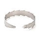 304 bracelets manchette plumes en acier inoxydable BJEW-G694-03P-3