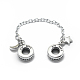 925 Sterling Silver European Beads with Safety Chain STER-E064-14AS-1