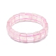 Bracelet extensible en perles rectangle de quartz rose naturel BJEW-E379-01E-2