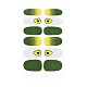 アボカド＆イチゴ＆花フルカバーネイルアートステッカー  キラキラパウダーデカール  自己接着  ネイルチップの装飾用  グリーン  25.5x10~16.5mm  12pcs /シート MRMJ-T109-WSZ488-1
