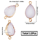 SUNNYCLUE 1 Box 12Pcs White Druzy Charms Agate Charms Gold Alloy Quartz Crystal Gemstone Teardrop Connectors Charm Bulk for Jewelry Making Charms Women DIY Necklaces Earrings Bracelets Crafts Adults FIND-SC0005-34-2