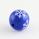 Round Acrylic Snowflake Pattern Beads SACR-S196-20mm-06-2
