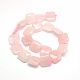 Cuadrado natural rosa de abalorios de cuarzo hebras G-L253-01-2