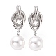 Nodo con orecchini pendenti con perle di plastica EJEW-A072-08P-1