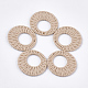 アクリルパーツ  模造ラタン編み風  ドーナツ  ミックスカラー  46.5x4.5mm  穴：1.5mm OACR-T010-09-2