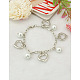 Great Valentine Gifts for Her Charm Glass Pearl Bracelets BJEW-JB00657-3