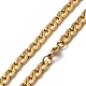 201 Stainless Steel Curb Chain Necklace & Rectangle Link Bracelet SJEW-F220-02A-3