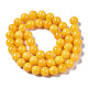 Chapelets de perles de pierres en jade jaune teinte G-R271-8mm-Y07-2