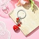 Porte-clés en forme de cœur en forme de cloche en laiton peint pour la Saint-Valentin KEYC-JKC00526-2