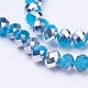 Faceted Electroplated Glass Rondelle Bead Strands X-EGLA-GR8MMY-34S-1