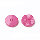 アクリル縫い付け用ボタン  衣装デザインのためのプラスチックボタン  2穴  染め  フラットラウンド  赤ミディアム紫  15x3mm  穴：0.5mm BUTT-E073-C-04-2