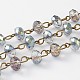 Chaînes manuelles avec perles rondelles à facettes en verre électrolytique pour fabrication de colliers et bracelets AJEW-JB00145-01-1