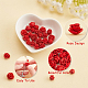 SUPERFINDINGS 30pcs Cinnabar Carved Rose Bead Red Rose Flower Beads with 60pc Acrylic Round Bead 20pcs Alloy Pendants Links and Other Accessories Religion Rosary Making Necklace DIY Making Kit DIY-FH0004-05-4