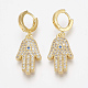 Brass Micro Pave Cubic Zirconia Dangle Earrings EJEW-S201-18G-1