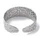 304 Stainless Steel Texured Flat Cuff Bangle for Women BJEW-Q770-03P-3