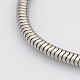 304 Stainless Steel European Style Round Snake Chains Bracelets BJEW-N233-04-3