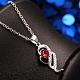Silver Plated Brass Cubic Zirconia Heart Pendant Necklaces For Women NJEW-BB06866-A-5