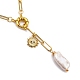 Collane lariat di perle keshi di perle naturali barocche NJEW-JN03042-16