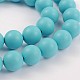 Frosted Round Shell Pearl Bead Strands BSHE-J011-10mm-B02-1