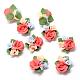 Handmade Porcelain Cabochons, China Clay Beads, Flower, Tomato, 21~28x22~26x12~15mm