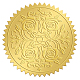 自己接着金箔エンボスステッカー  メダル装飾ステッカー  ローズ模様  5x5cm DIY-WH0211-204-1