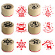 6pcs 6 styles de timbres en bois sur le thème de Noël SCRA-PW0007-91-1