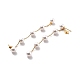 Orecchini pendenti a catena lunga con perle di plastica rotondi STAS-D179-04G-02-2