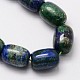 Natural Chrysocolla and Lapis Lazuli Barrel Beads Strands G-M266-04-2