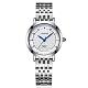 カップルの恋人の腕時計  女性用ステンレススチール防水クォーツ腕時計  ホワイト  ステンレス鋼色  周囲：205ミリメートル WACH-BB19219-02-1